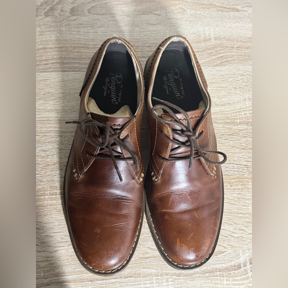 Original Penguin by Munsingwear Waylon Men’s 10 Oxford Brown Leather Dress Shoes - Picture 10 of 11
